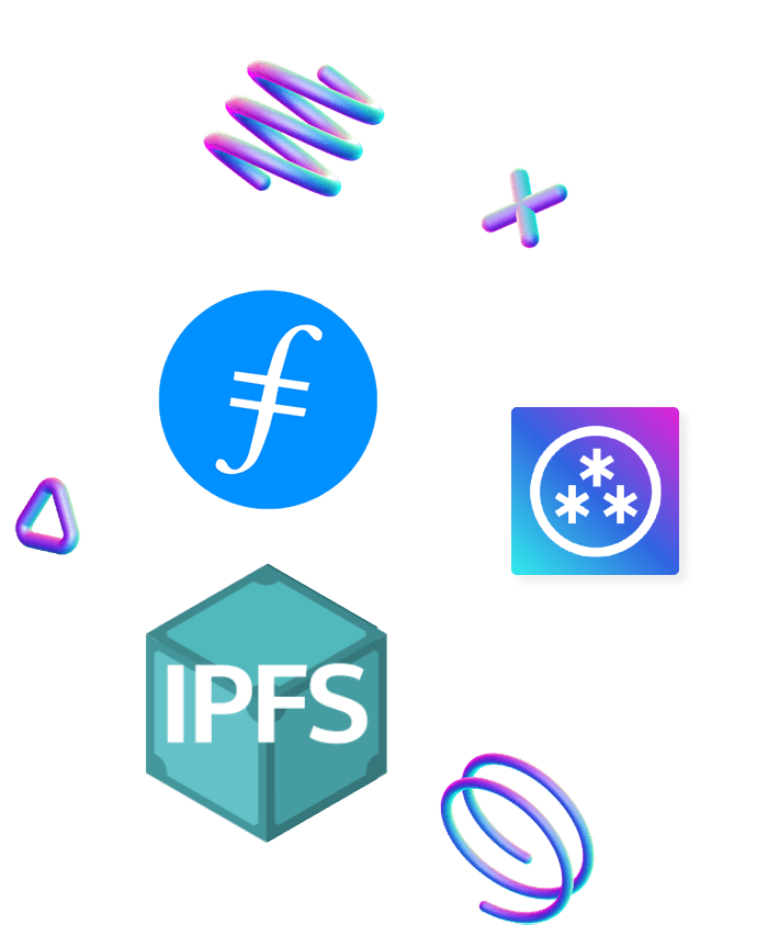 Cluster of logos for the technologies that make web3.storage work